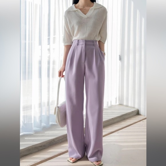 Dazy-Less Kpop High Waist Mopping Suit Pants - Picture 3 of 10